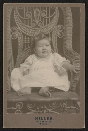 Primary view of object titled '[Portrait of an Unknown Baby in a Wicker Chair]'.