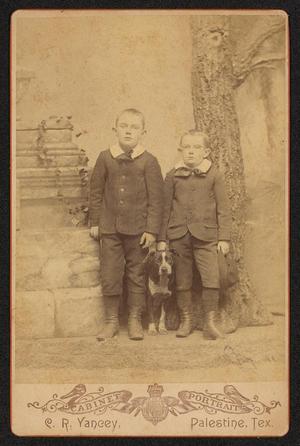 Primary view of object titled '[Portrait of Two Unknown Boys with a Dog]'.