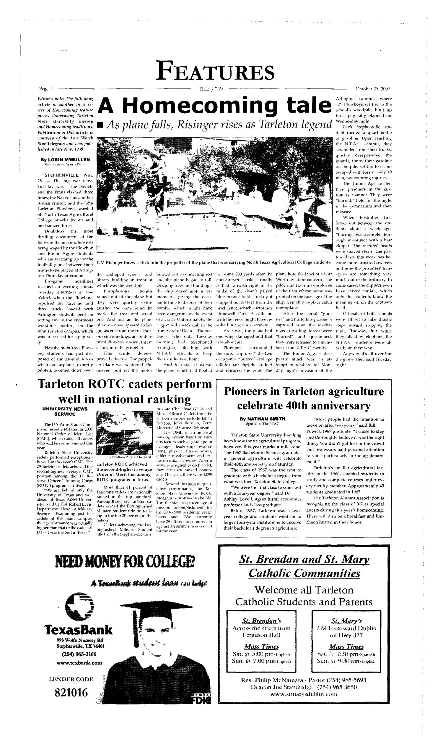 The J-TAC (Stephenville, Tex.), Vol. 178, No. 9, Ed. 1 Thursday, October 25, 2007
                                                
                                                    [Sequence #]: 4 of 12
                                                