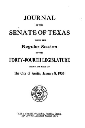 Primary view of object titled 'Journal of the Senate of Texas being the Regular Session of the Forty-Fourth Legislature'.