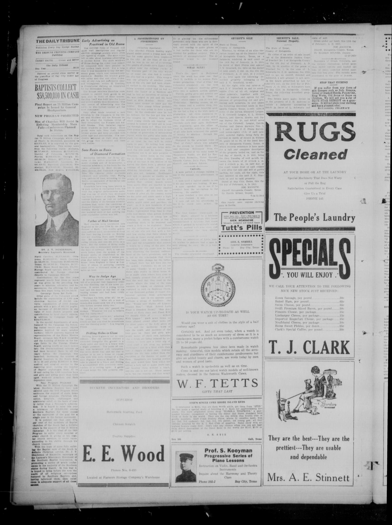 The Daily Tribune (Bay City, Tex.), Vol. 20, No. 9, Ed. 1 Saturday, February 28, 1925
                                                
                                                    [Sequence #]: 2 of 4
                                                