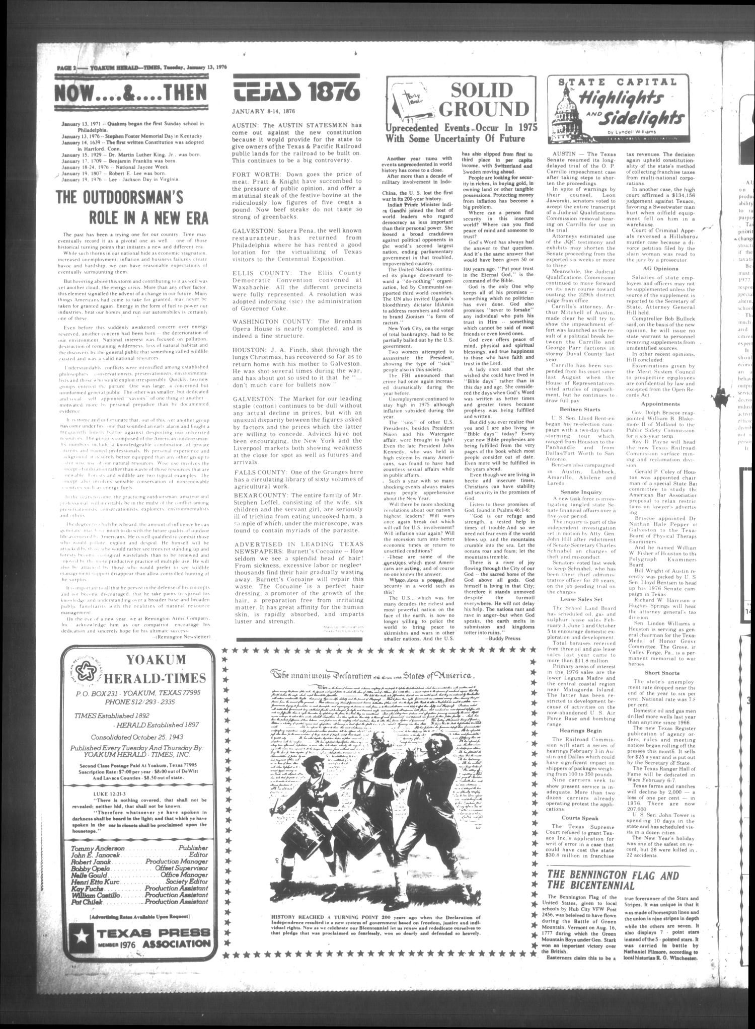 Yoakum Herald-Times (Yoakum, Tex.), Vol. 73, No. 3, Ed. 1 Tuesday, January 13, 1976
                                                
                                                    [Sequence #]: 2 of 8
                                                