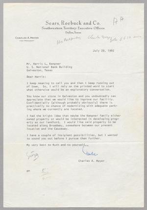 Primary view of [Letter from Charles A. Meyer to Harris L. Kempner, July 29, 1965]