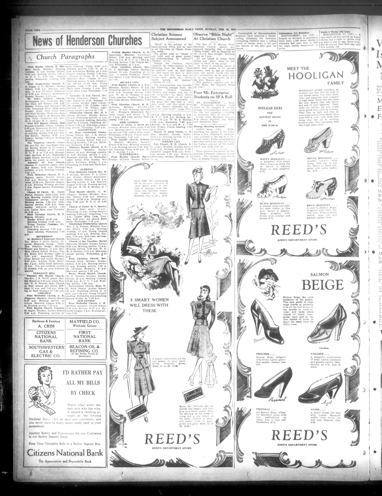 Henderson Daily News (Henderson, Tex.), Vol. 9, No. 293, Ed. 1 Sunday, February 25, 1940
                                                
                                                    [Sequence #]: 2 of 20
                                                