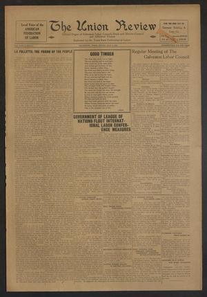 Primary view of object titled 'The Union Review (Galveston, Tex.), Vol. 8, No. 8, Ed. 1 Friday, July 2, 1926'.