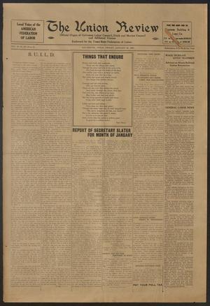 Primary view of object titled 'The Union Review (Galveston, Tex.), Vol. 10, No. 37, Ed. 1 Friday, January 25, 1929'.