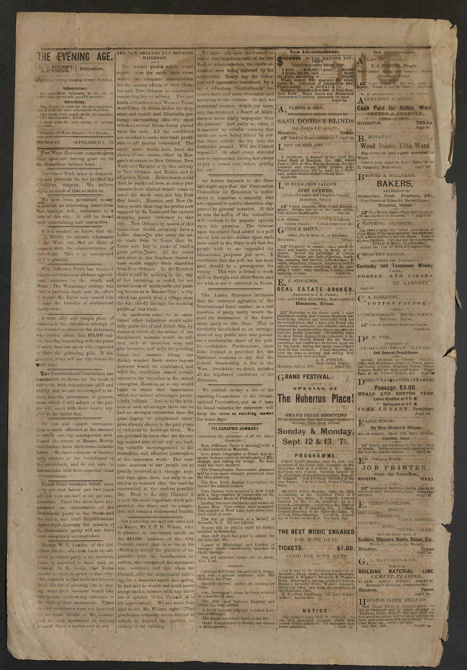 The Age. (Houston, Tex.), Vol. 5, No. 72, Ed. 1 Thursday, September 9, 1875
                                                
                                                    [Sequence #]: 2 of 4
                                                