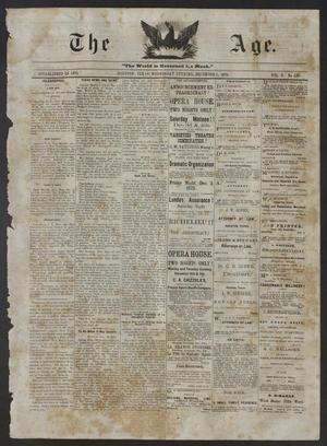 Primary view of The Age. (Houston, Tex.), Vol. 5, No. 137, Ed. 1 Wednesday, December 1, 1875