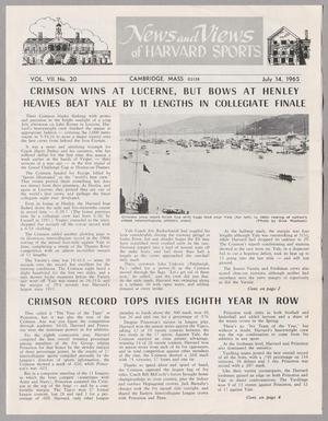 Primary view of object titled 'News and Views of Harvard Sports, Volume 7, Number 20, July 14, 1965'.