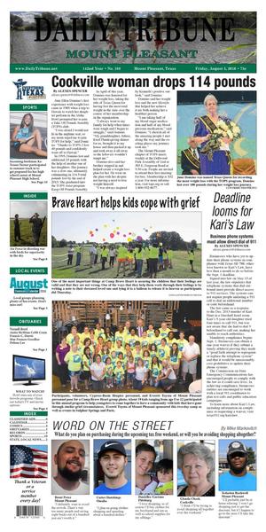 Primary view of Daily Tribune (Mount Pleasant, Tex.), Vol. 142, No. 188, Ed. 1 Friday, August 5, 2016