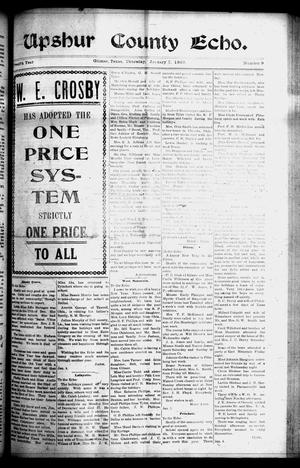 Primary view of object titled 'Upshur County Echo. (Gilmer, Tex.), Vol. 12, No. 9, Ed. 1 Thursday, January 7, 1909'.