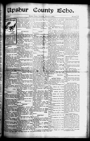 Primary view of object titled 'Upshur County Echo. (Gilmer, Tex.), Vol. 12, No. 17, Ed. 1 Thursday, March 4, 1909'.