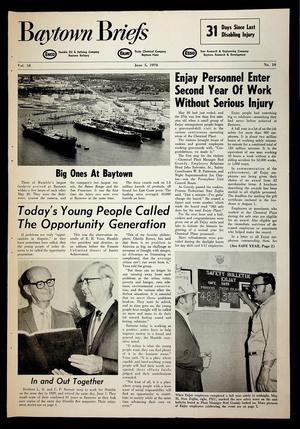 Primary view of object titled 'Baytown Briefs (Baytown, Tex.), Vol. 18, No. 10, Ed. 1 Friday, June 5, 1970'.