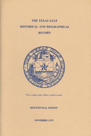 Primary view of object titled 'The Texas Gulf Historical and Biographical Record, Volume 11, Number 1, November 1975'.