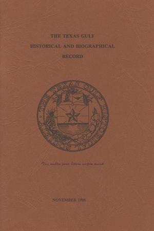 Primary view of object titled 'The Texas Gulf Historical and Biographical Record, Volume 22, Number 1, November 1986'.