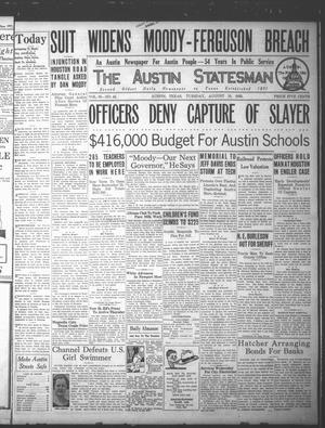 Primary view of object titled 'The Austin Statesman (Austin, Tex.), Vol. 55, No. 44, Ed. 1 Tuesday, August 18, 1925'.