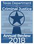 Primary view of Texas Department of Criminal Justice Annual Review : 2018