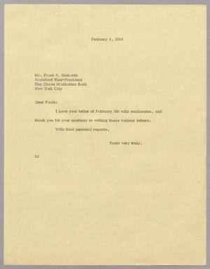 Primary view of object titled '[Letter from Harris Leon Kempner to Frank A. Richards, February 8, 1965]'.