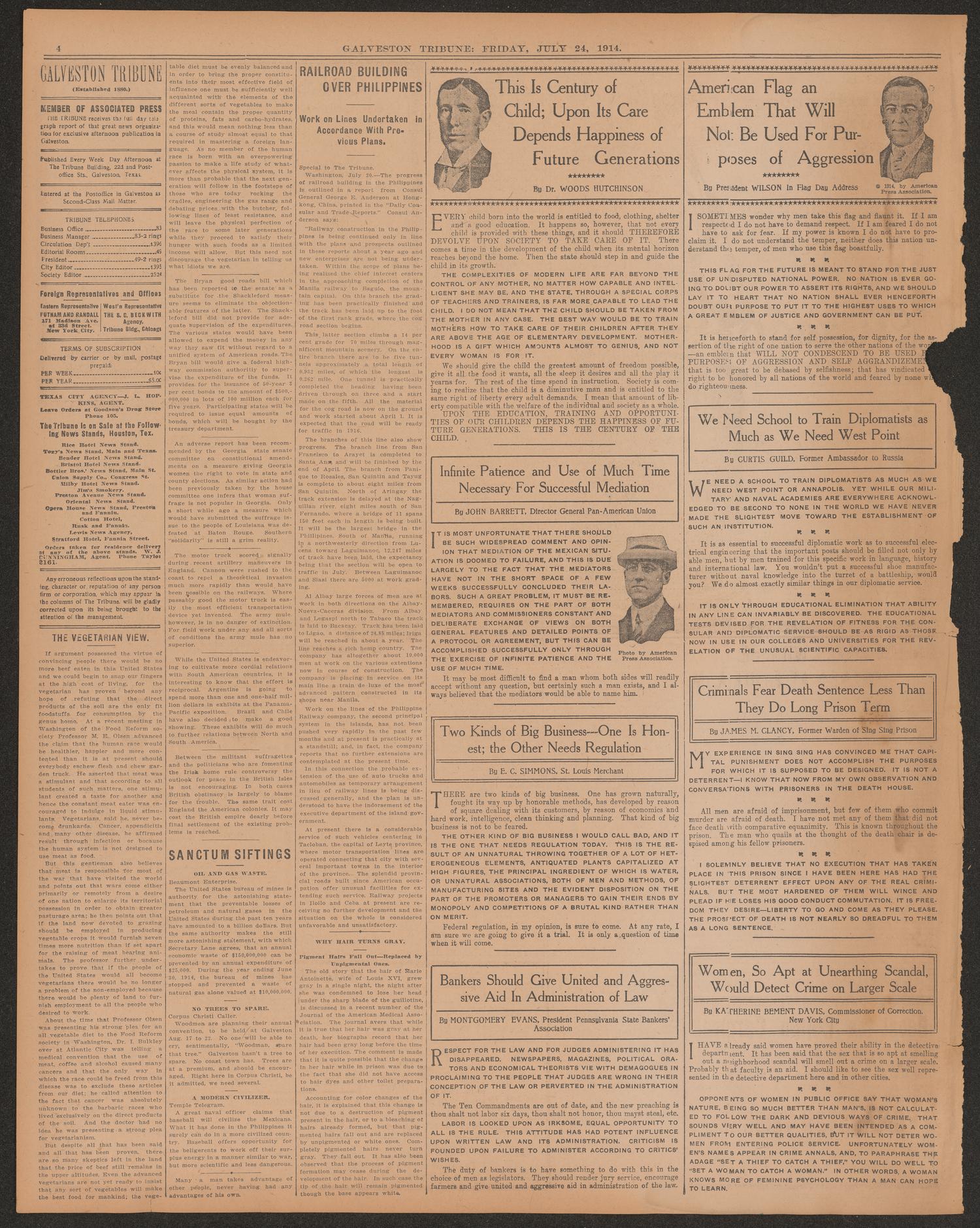 Galveston Tribune. (Galveston, Tex.), Vol. 34, No. 206, Ed. 1 Friday, July 24, 1914
                                                
                                                    [Sequence #]: 4 of 20
                                                