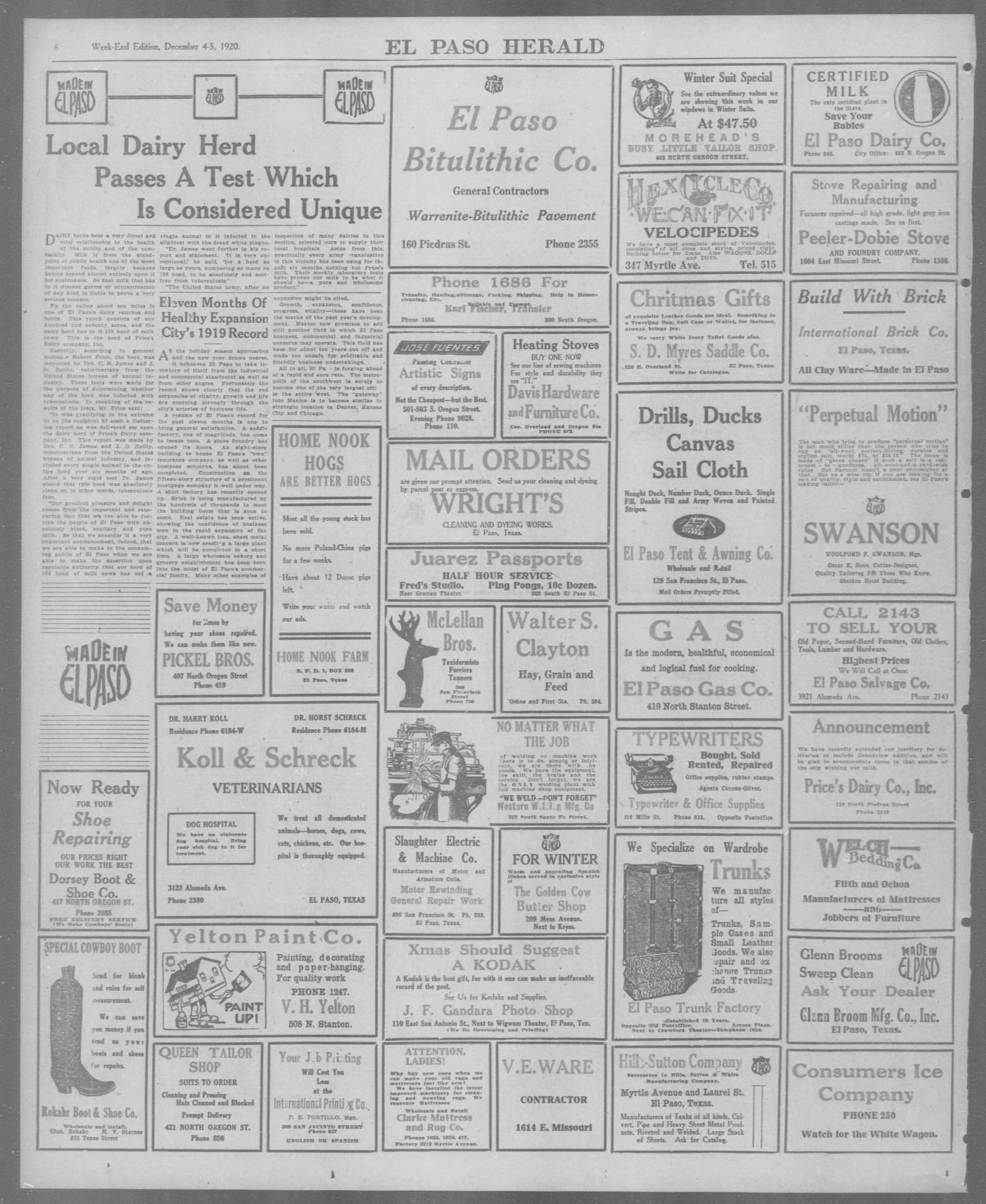 El Paso Herald (El Paso, Tex.), Ed. 1, Saturday, December 4, 1920
                                                
                                                    [Sequence #]: 32 of 32
                                                