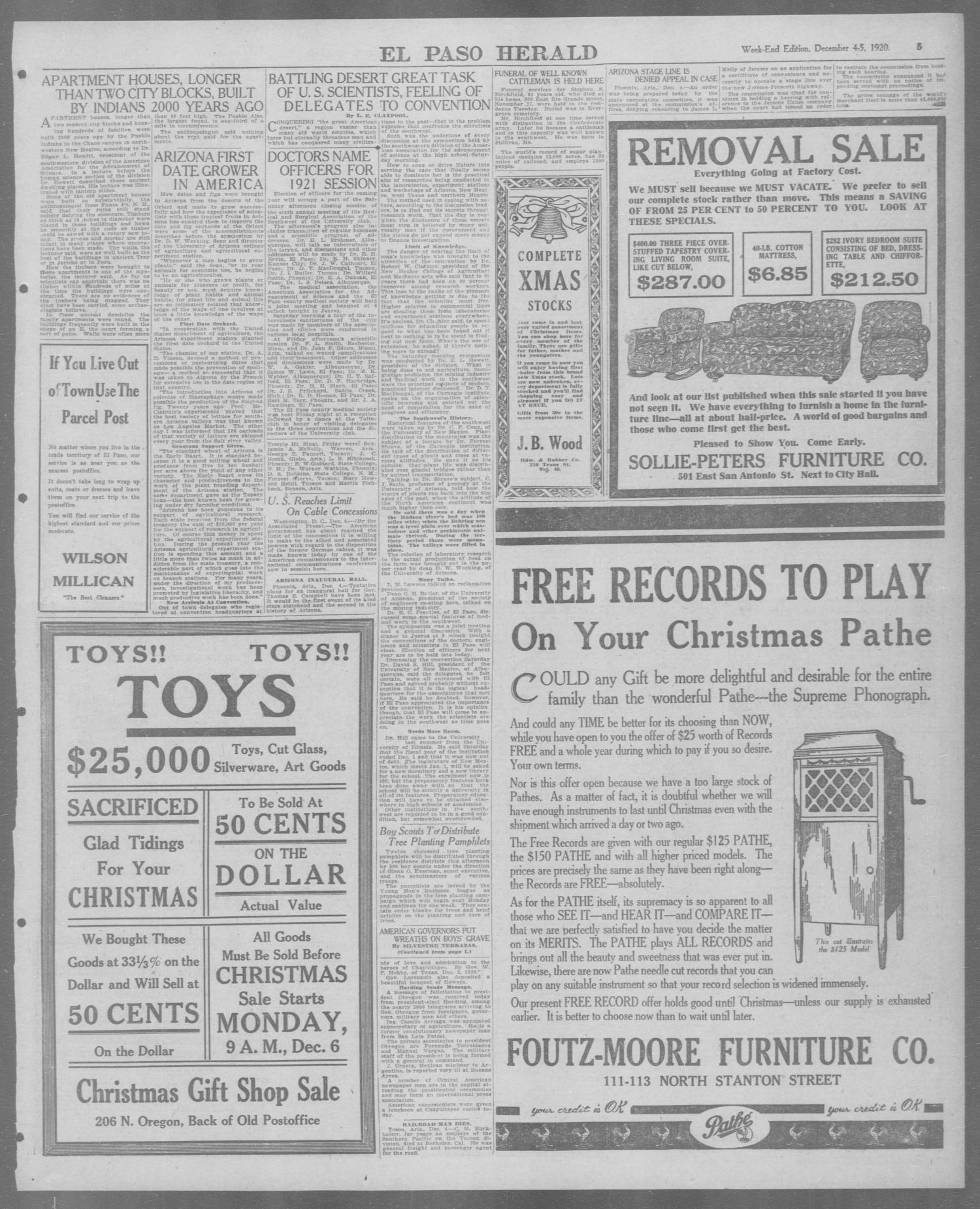 El Paso Herald (El Paso, Tex.), Ed. 1, Saturday, December 4, 1920
                                                
                                                    [Sequence #]: 5 of 32
                                                