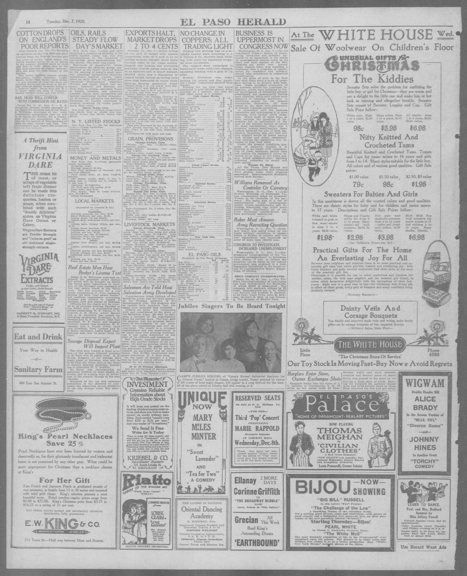 El Paso Herald (El Paso, Tex.), Ed. 1, Tuesday, December 7, 1920
                                                
                                                    [Sequence #]: 14 of 14
                                                