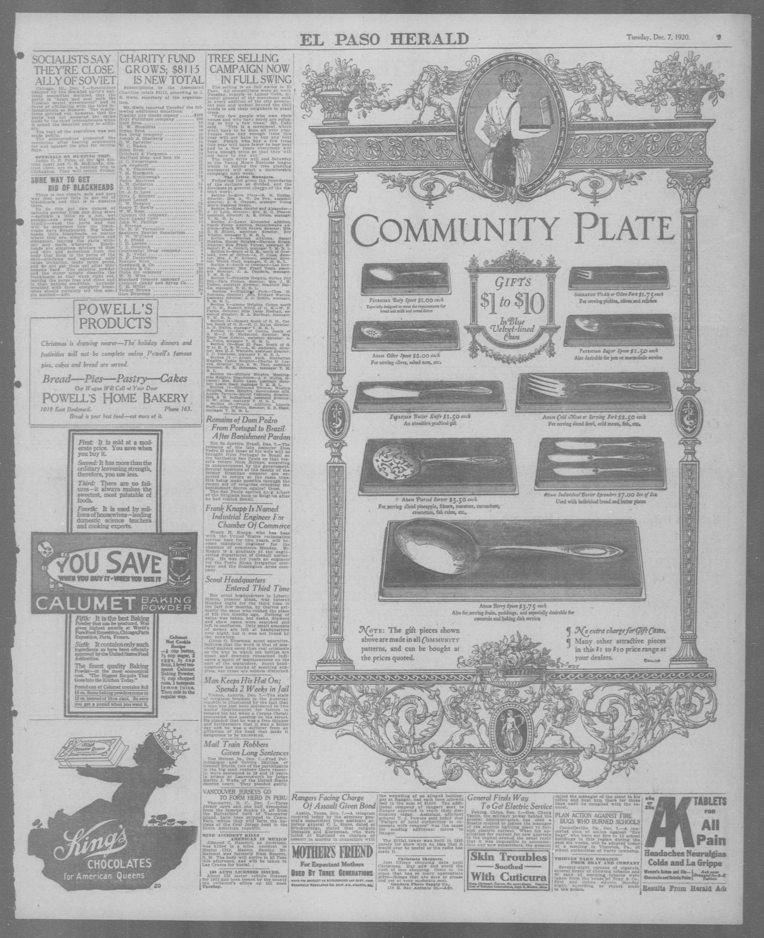 El Paso Herald (El Paso, Tex.), Ed. 1, Tuesday, December 7, 1920
                                                
                                                    [Sequence #]: 9 of 14
                                                