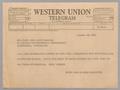 Thumbnail image of item number 1 in: '[Telegram from Ruth and Harris Kempner to John and Lady Eccles, October 18, 1963]'.