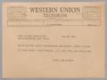 Primary view of [Telegram from Ruth and Harris Kempner to Mrs. James Mithoefer, July 29, 1963]