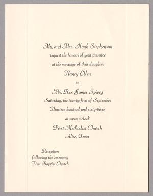 Primary view of object titled '[Wedding Invitation from Mr. and Mrs. Hugh Stephenson]'.