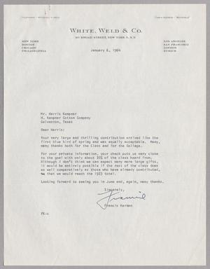 Primary view of object titled '[Letter from Francis Kernan to Harris L. Kempner, January 6, 1964]'.