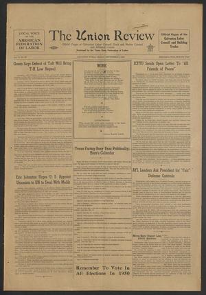Primary view of object titled 'The Union Review (Galveston, Tex.), Vol. 31, No. 22, Ed. 1 Friday, September 8, 1950'.