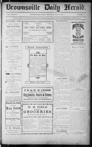 Primary view of object titled 'The Brownsville Daily Herald. (Brownsville, Tex.), Vol. 12, No. 4, Ed. 1, Thursday, July 9, 1903'.