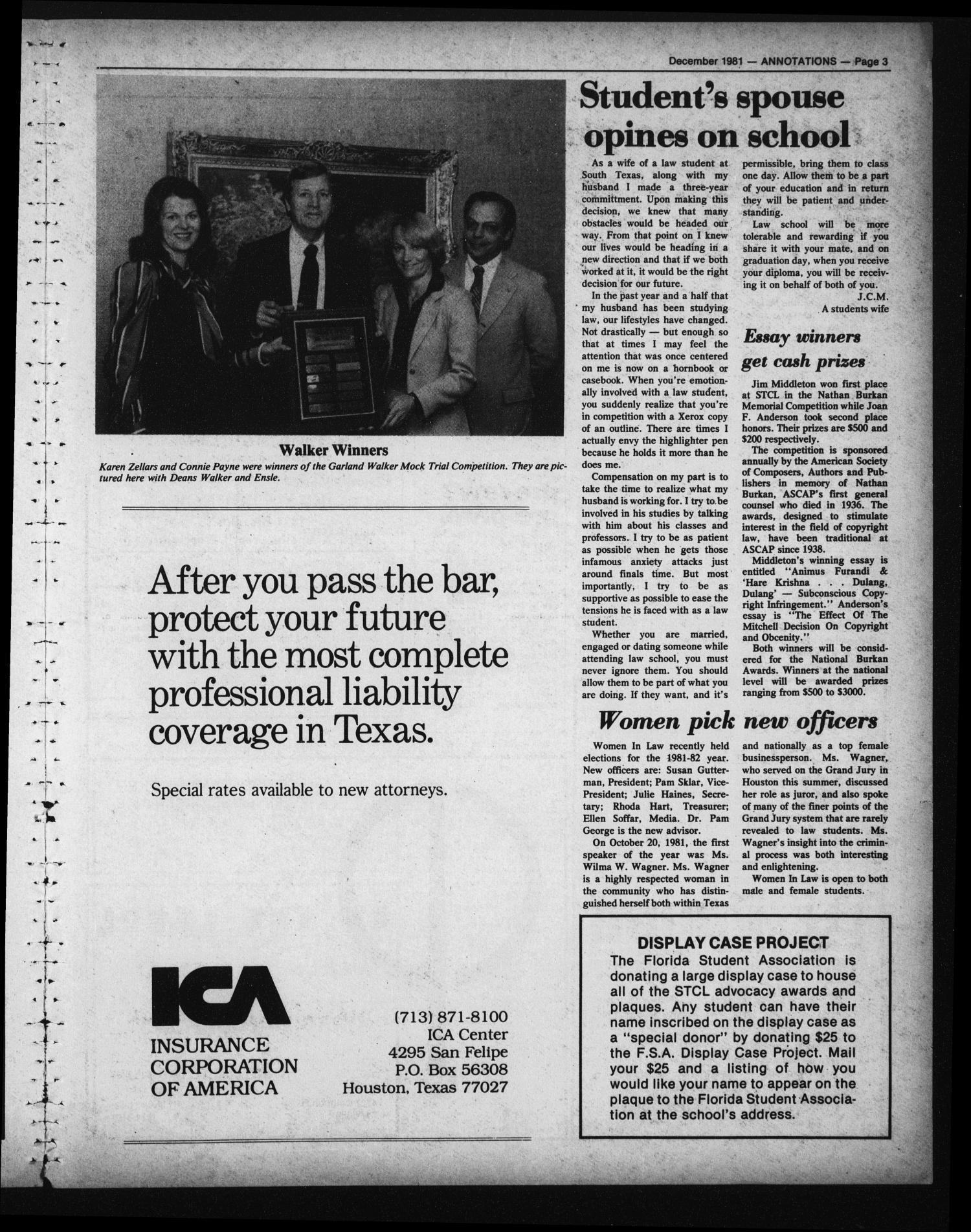 South Texas College of Law, Annotations (Houston, Tex.), Vol. 9, No. 3, December, 1981
                                                
                                                    [Sequence #]: 3 of 4
                                                