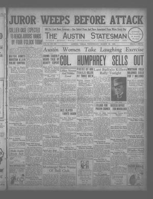 Primary view of object titled 'The Austin Statesman (Austin, Tex.), Vol. 54, No. 273, Ed. 1 Wednesday, March 25, 1925'.