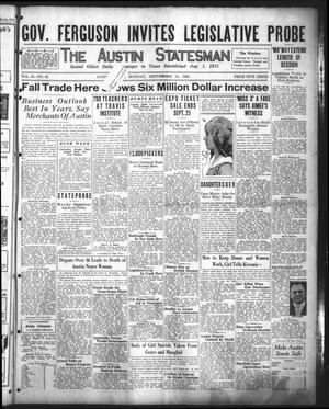 Primary view of object titled 'The Austin Statesman (Austin, Tex.), Vol. 56, No. 45, Ed. 1 Monday, September 13, 1926'.