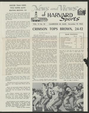 Primary view of object titled 'News and Views of Harvard Sports, Volume 6, Number 10, November 19, 1963'.