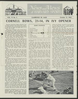 Primary view of object titled 'News and Views of Harvard Sports, Volume 6, Number 5, October 15, 1963'.