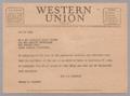Letter: [Telegram from I.H. Kempner to Mr. and Mrs. Oakleigh Lewis Thorne, Oc…