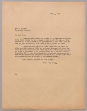 Primary view of object titled '[Letter from I. H. Kempner to W. L. Gatz, June 15, 1948]'.