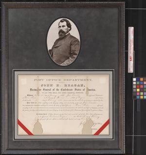 Primary view of object titled '[John H Reagan and Confederate States Loan]'.