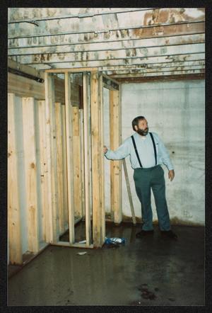Primary view of object titled '[Joe Cavanaugh During Tour of Construction Site]'.