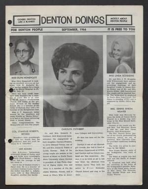 Primary view of object titled 'Denton Doings (Denton, Tex.), Vol. 31, Ed. 1, September 1966'.