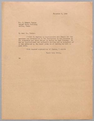Primary view of object titled '[Letter from Isaac H. Kempner to I. Edward Tonkon, November 3, 1944]'.