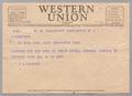 Letter: [Telegram from Isaac H. Kempner to Harris L. Kempner, June 4, 1944]