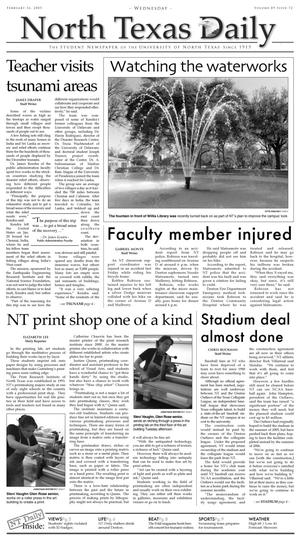 Primary view of object titled 'North Texas Daily (Denton, Tex.), Vol. 89, No. 72, Ed. 1 Wednesday, February 16, 2005'.