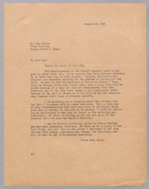 Primary view of object titled '[Letter from I. H. Kempner to Roy Miller, August 17, 1944]'.