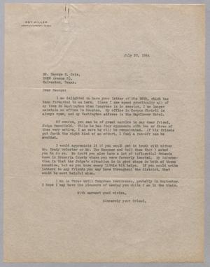 Primary view of object titled '[Letter from Roy Miller to George E. Cole, July 20, 1944]'.
