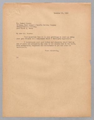Primary view of [Letter from Isaac H. Kempner to Howard Brooks, December 20, 1945]
