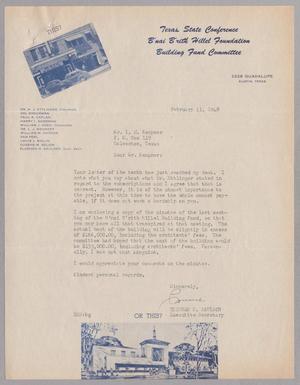 Primary view of object titled '[Letter from Elconan H. Saulson to I. H. Kempner, February 11, 1948]'.